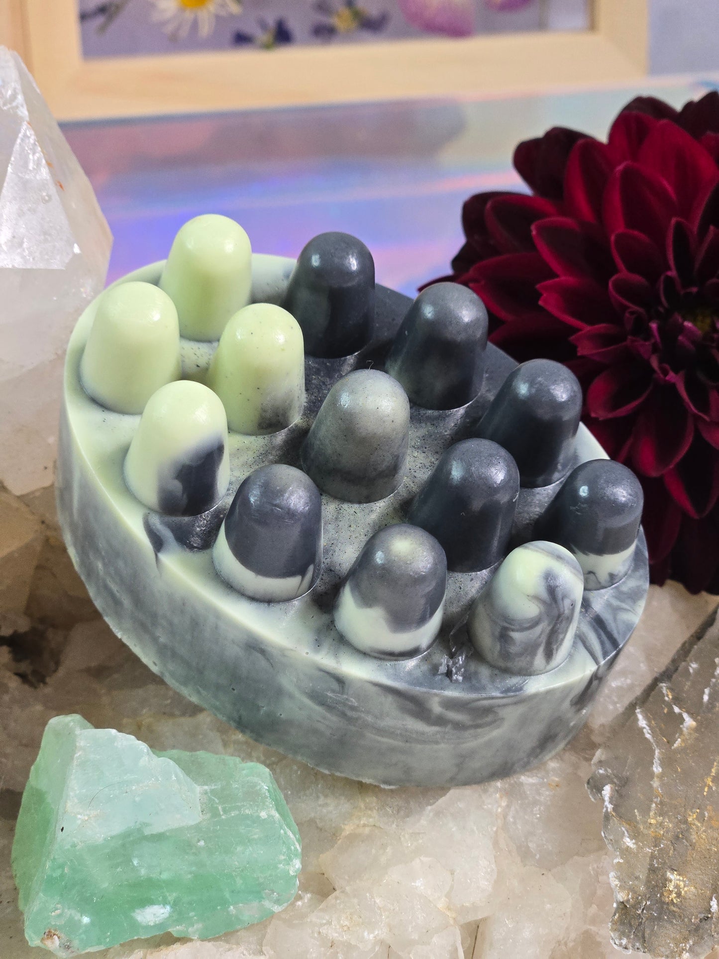 CLAY + COAL MASSAGE BAR | GOAT MILK SOAP | GREEN CLAY • HONEY • CHARCOAL | Fragrance Free