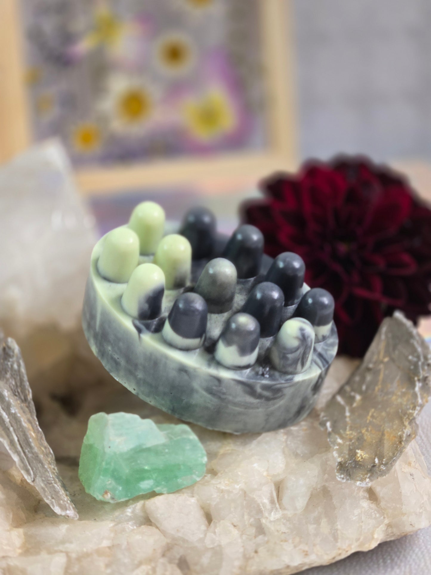 CLAY + COAL MASSAGE BAR | GOAT MILK SOAP | GREEN CLAY • HONEY • CHARCOAL | Fragrance Free