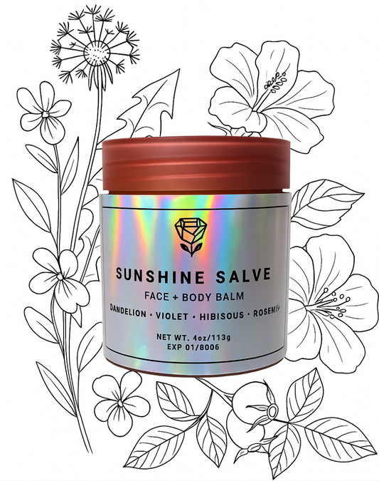 SUNSHINE SALVE |DANDELION • HIBISCUS •  VIOLET •  ROSEHIP |  HYDRATING FACE + BODY BALM